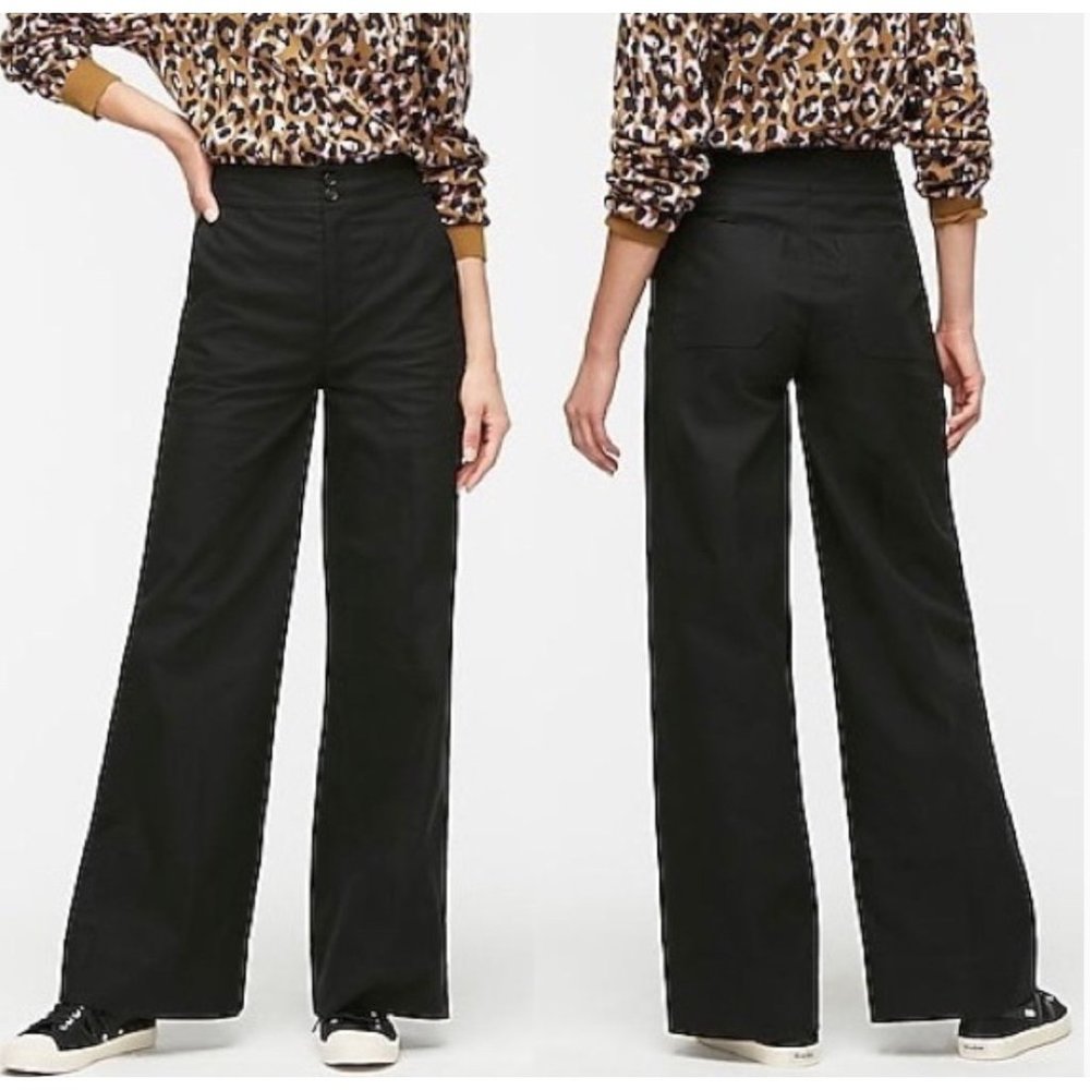 J. Crew Frankie Stretch Twill Wide Leg Pants Sz 4T